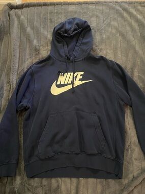 Nike Navy Hoodie with White Swoosh Logo